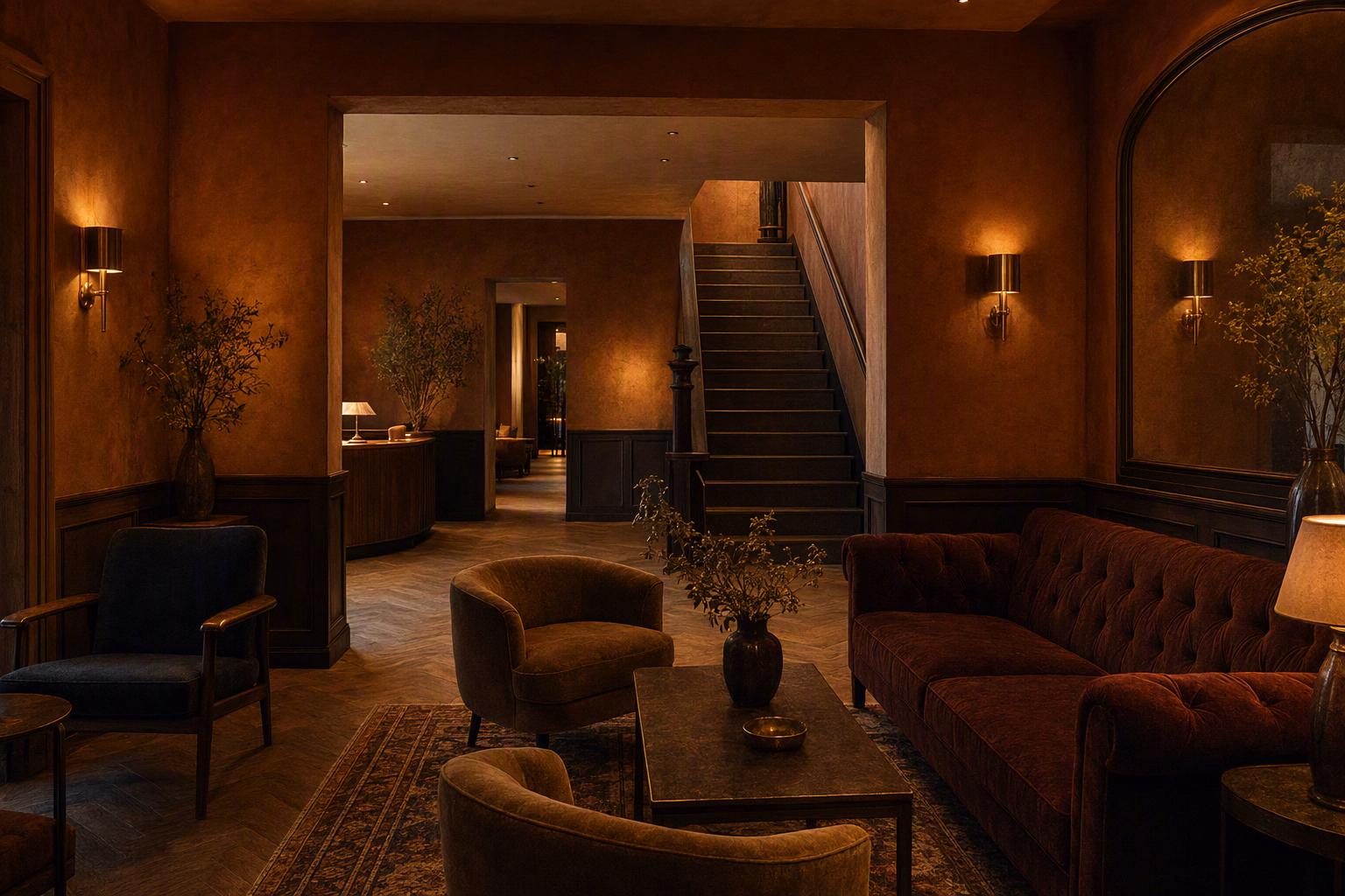 Atmospheric interior from the Sienna Rooms hospitality concept