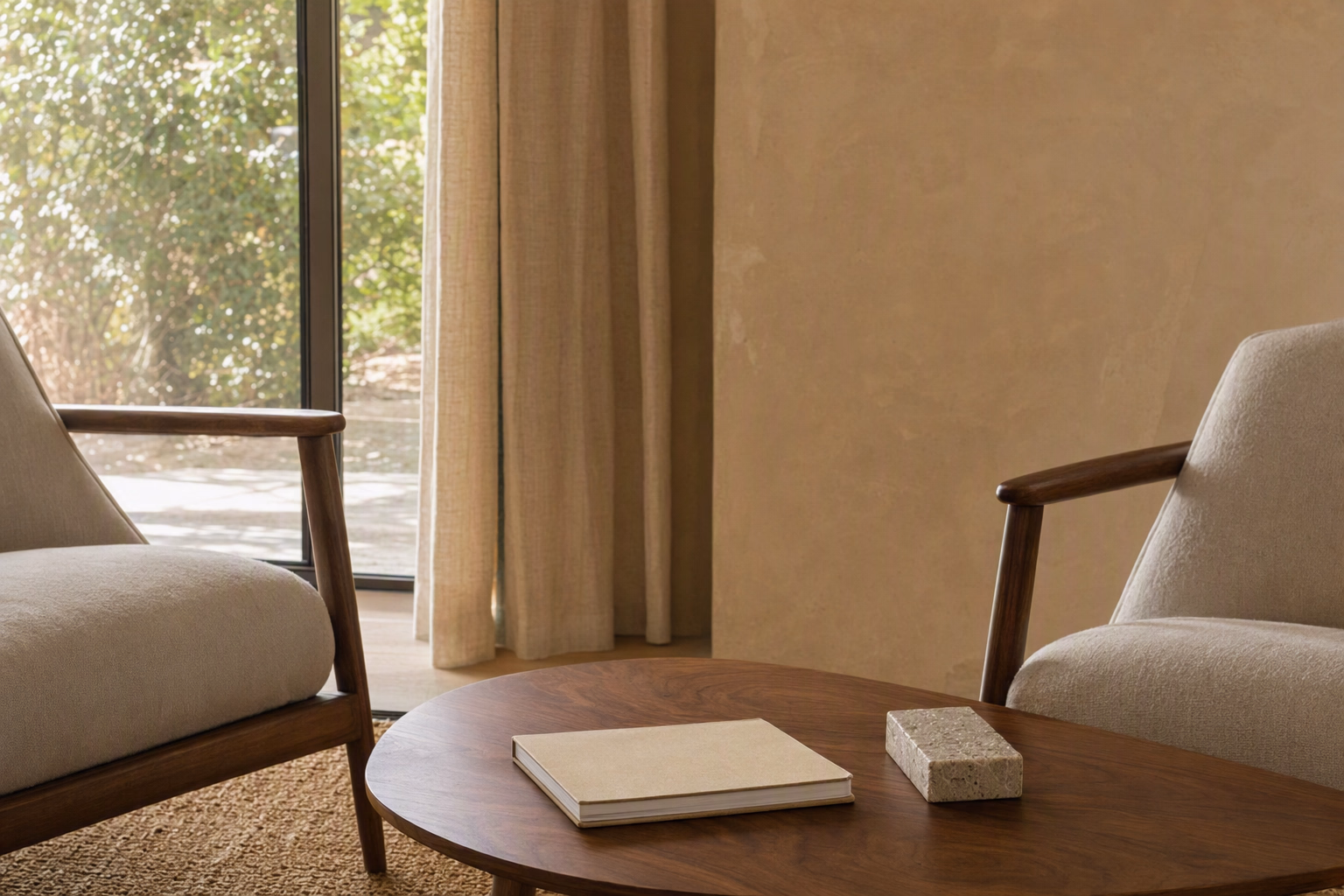 Layered interior design samples and project notes arranged for an initial inquiry conversation